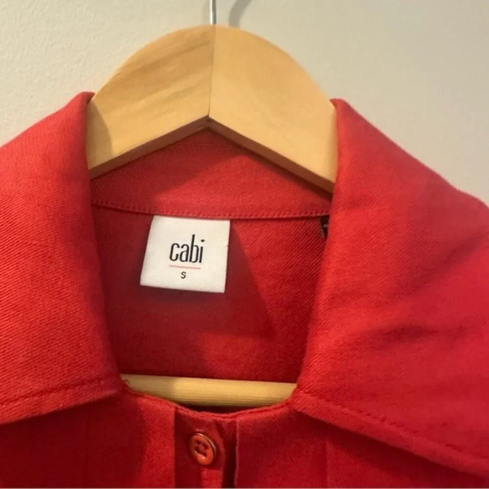 Cabi Quiet Luxury Red Button Front Jacket Minimalist Tailored Blazer Sz S #5472